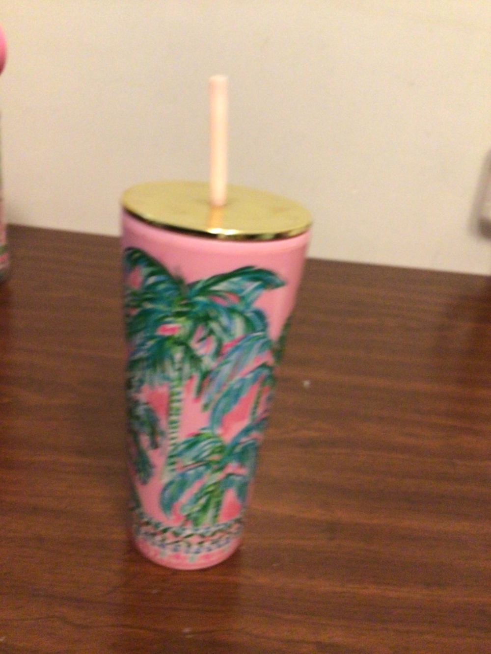 Lily Pulitzer BPA cold drink tumbler setx2 plastic with straw set x2